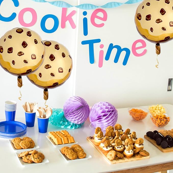 Chocolate Chip Cookie Balloons– Milk and Cookies Party Decorations - Image 3