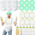 6 Sets Bottle Chug Baby Shower Games Juegos Para Plastic Baby Bottles Bibs Hat by giftlyze