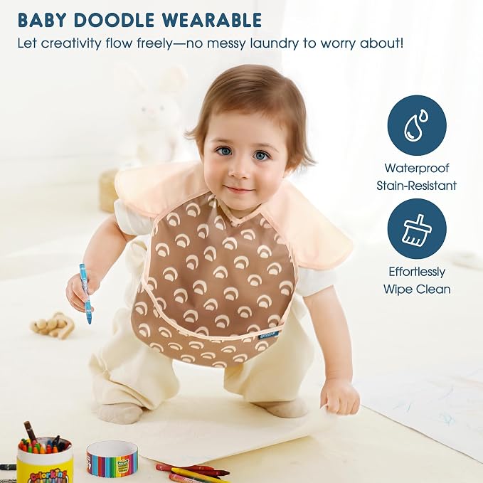 GRSSDER 3-pack Mess Proof Baby Feeding Bibs - Image 5