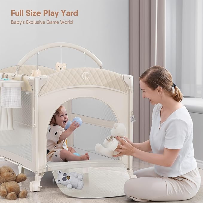 4 in 1 Baby Bassinet, Pack and Play, Bedside Crib Sleeper, Diaper Changer - Image 4
