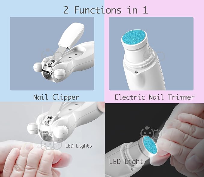 Royal Angels Rechargeable Baby Nail Clippers 20 in 1, Safe Electric Nail Trimmer - Image 2