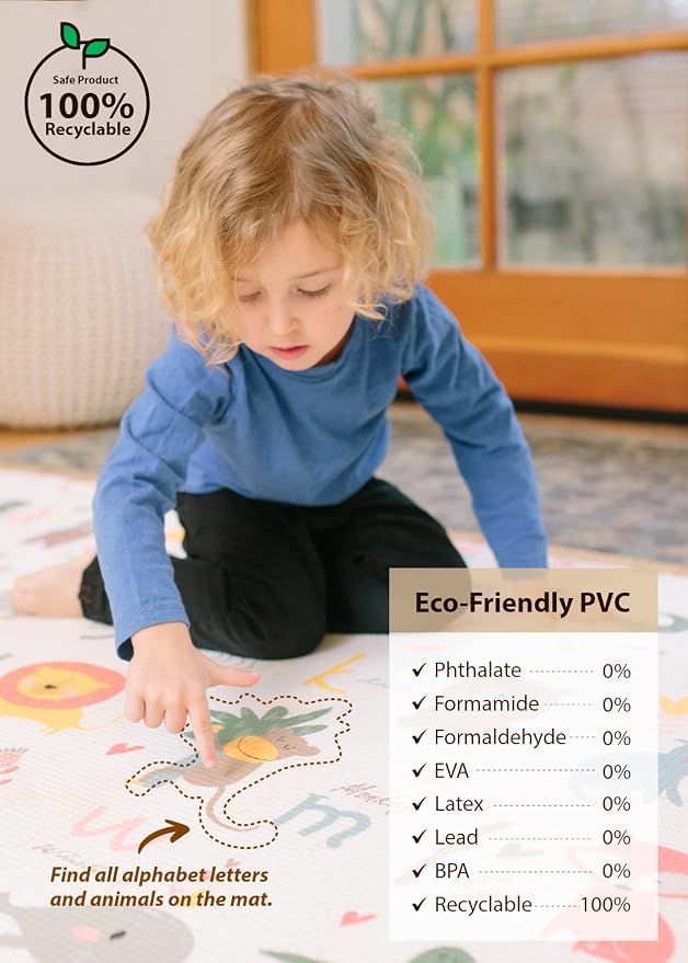 Baby Care Play Mat 73’’ x 49’’ Original One-Piece Reversible Rollable - Image 4