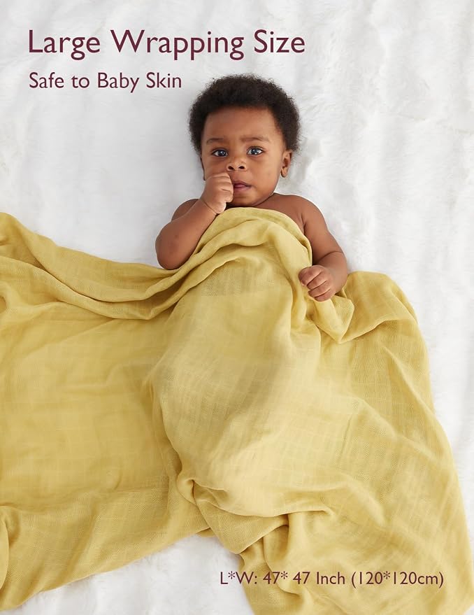 Momcozy Muslin Swaddle Blankets, Ultra Soft Neutral Swaddle Blanket, Breathable - Image 3