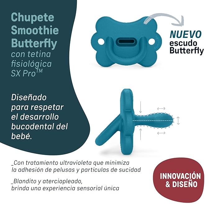 Color Essence SX PRO Silicone Butterfly Baby Pacifier 1Pk, Made - Image 6