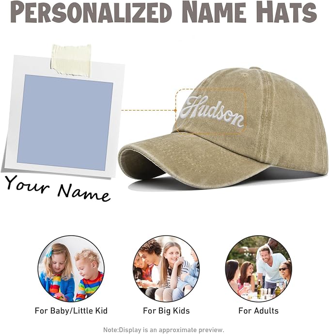 Custom Name Toddler Baseball Cap, Personalized Boys Girls Cotton Embroidered Hat - Image 8