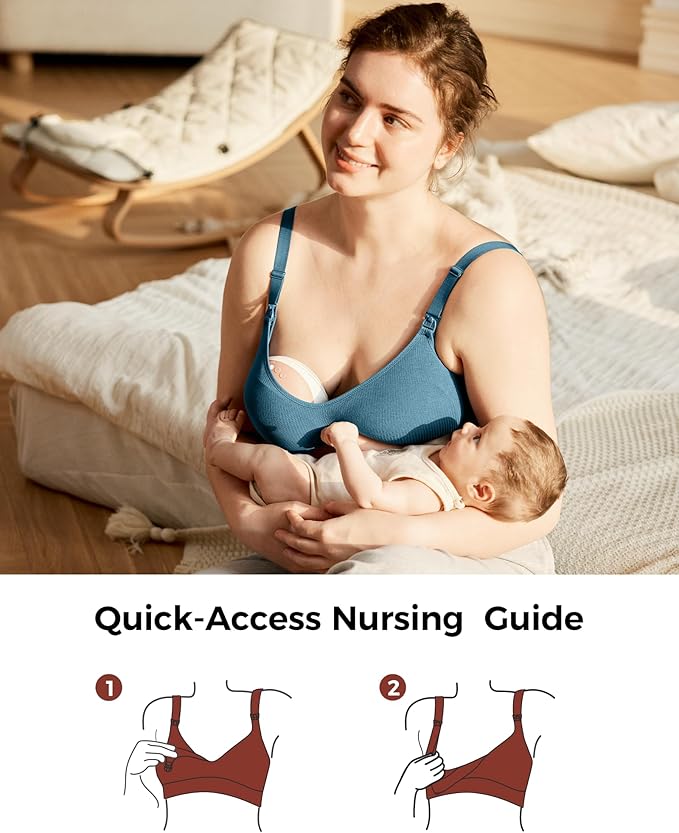 Momcozy Hands-Free Pumping Bra, Wireless & Seamless HF010 Breast Pump Bra - Image 5