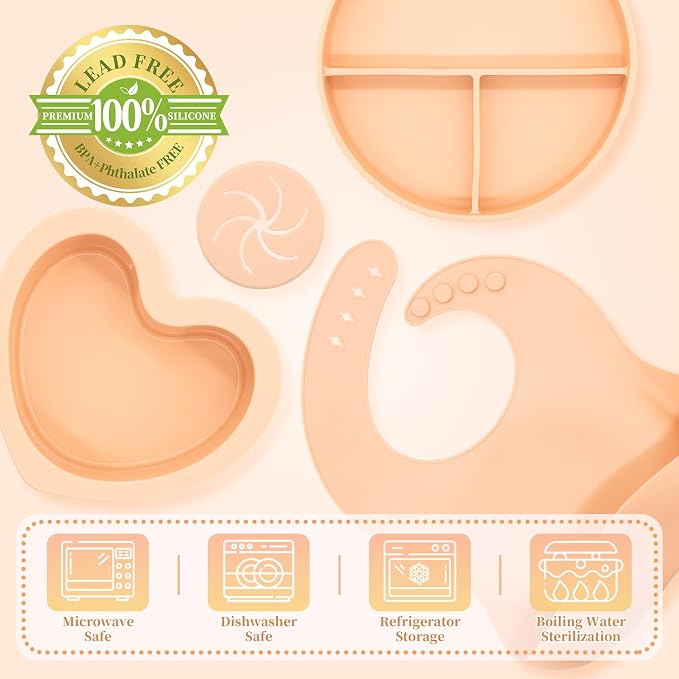 Silicone Baby Feeding Set 11 Pcs, Baby Led Weaning Supplies, Baby Feeding - Image 3