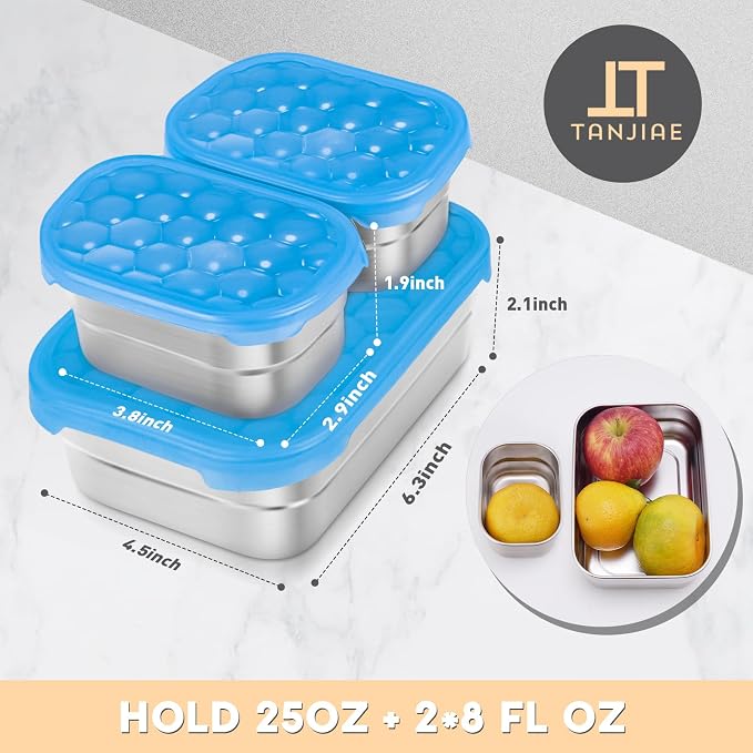 Small Stainless Steel Lunch Containers - Image 2