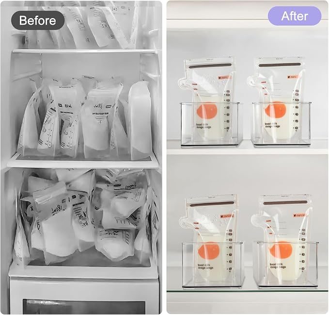 Hudgan 4 PCS Breastmilk Storage Container Set, Space-efficient - Image 2