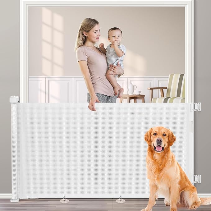 71 inch Retractable Baby Gates, EZIGO Extra Wide Baby Gate by EZIGO