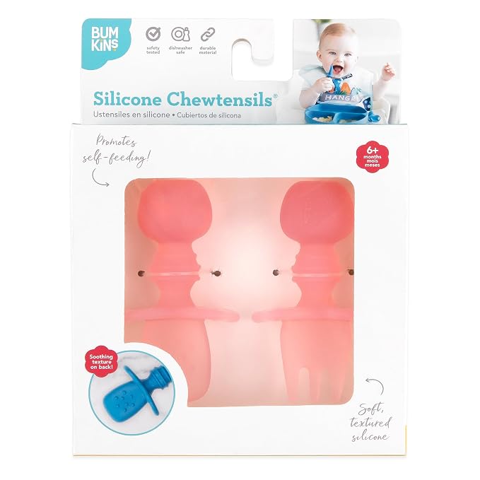 Bumkins Baby Utensils Set, Chewtensils Silicone Spoons - Image 6