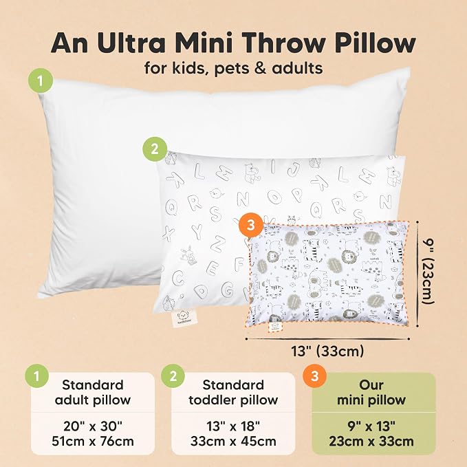 Mini Toddler Pillow with Pillowcase - Image 2