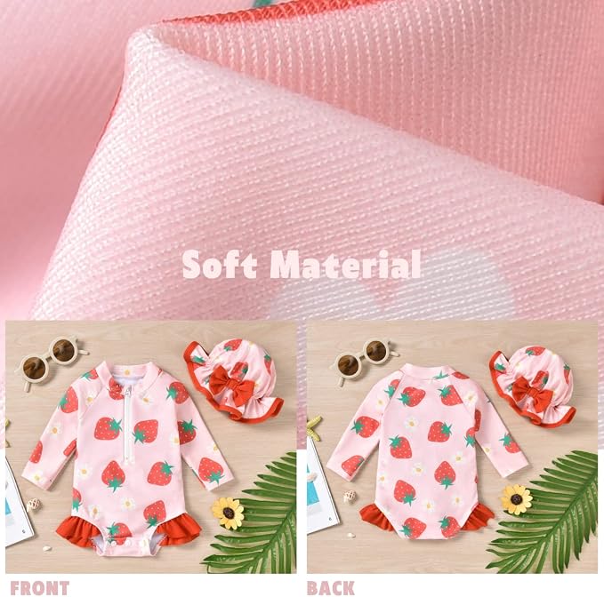 Aalizzwell Baby Girls Long Sleeve One Piece Swimsuit - Image 5