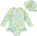 Infant Baby Girl Swimsuit One-Piece Long Sleeve Rash Guard by YOUNGERTREE
