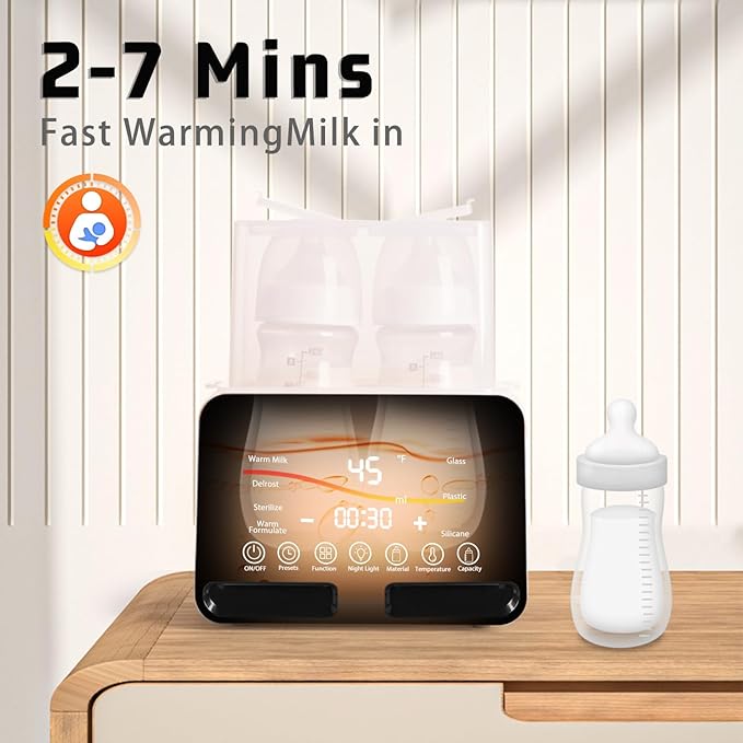 Double Bottle Warmer and Steri-lizer, 8-in-1 Fast Baby Milk Warmer - Image 2