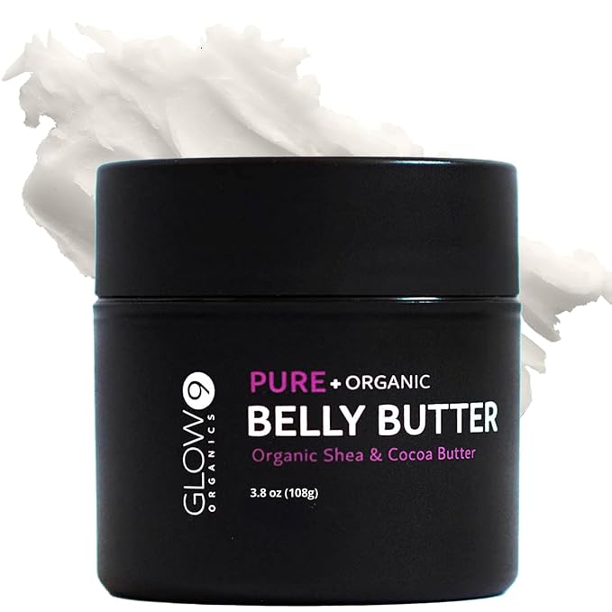 Glow Organics Belly Butter for Pregnancy, 100% Organic Stretch Mark Cream by Glow+Organics