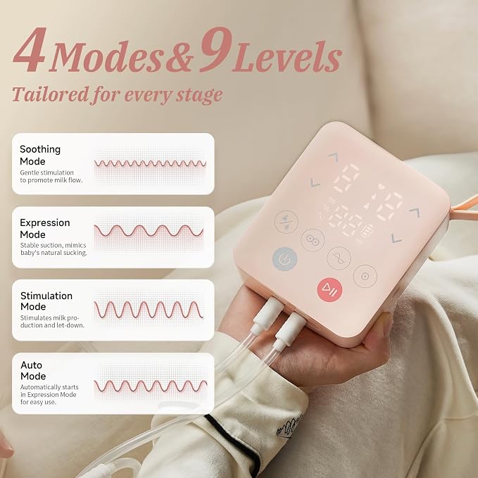 Snow Bear Electric Breast Pump, 4 Pumping Modes & 9 Intensity Levels, Portable - Image 2