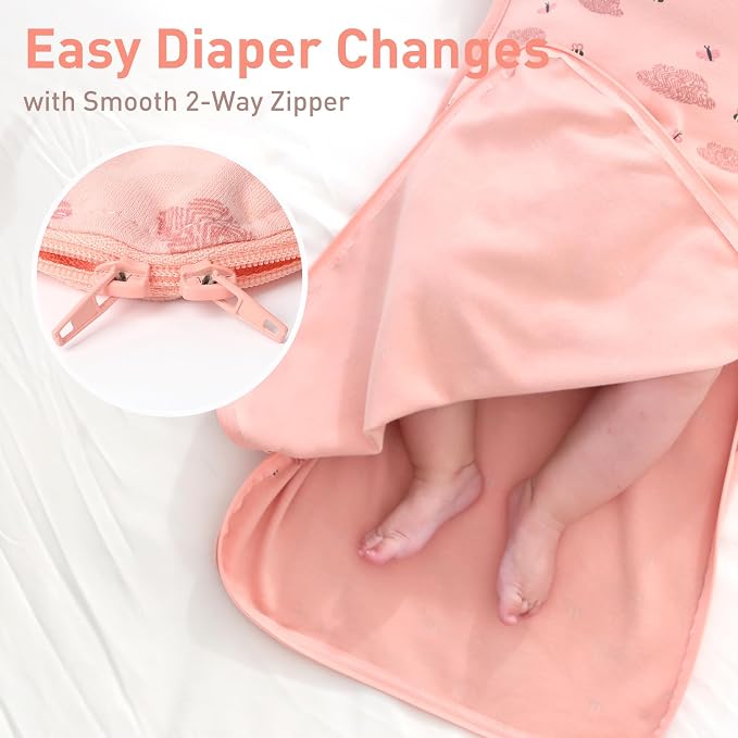 Premium Soft Cotton Swaddle Blanket Sleep Sack Arms Up Design 2 Packs 3-6 Months - Image 5