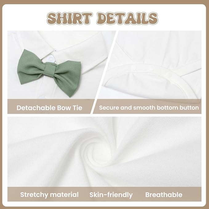 Baby Boy Clothes Suits Infant Gentleman Wedding Outfit Formal Dress Shirt Vest - Image 4
