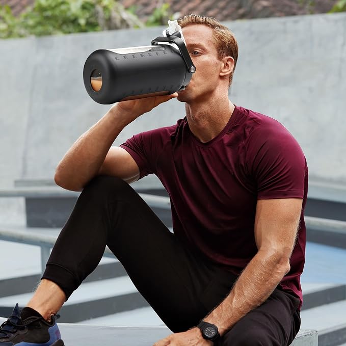 72oz Glass Water Bottle with 2-IN-1 Straw &Chug Lid, Large Motivational Glass - Image 5