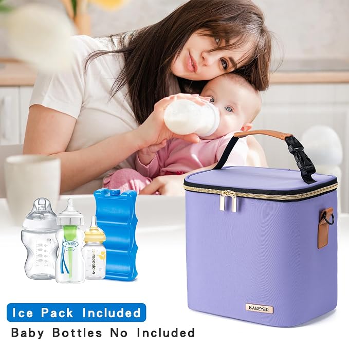 Breastmilk Cooler Bag with Ice Pack Fits 6 Baby Bottles Up to 9 Ounce, Baby - Image 6