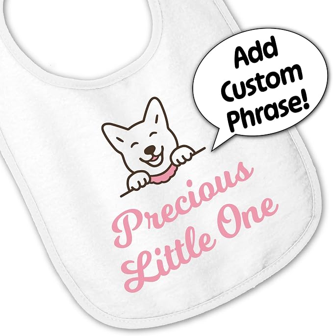 Personalized Baby Bib – Soft Cotton Terry, Cute Jindo Dog Design - Image 3