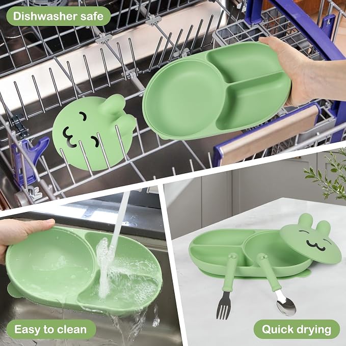 Silicone Baby Plate, Self-feeding of infants after weaning, 100% Food Grade - Image 6