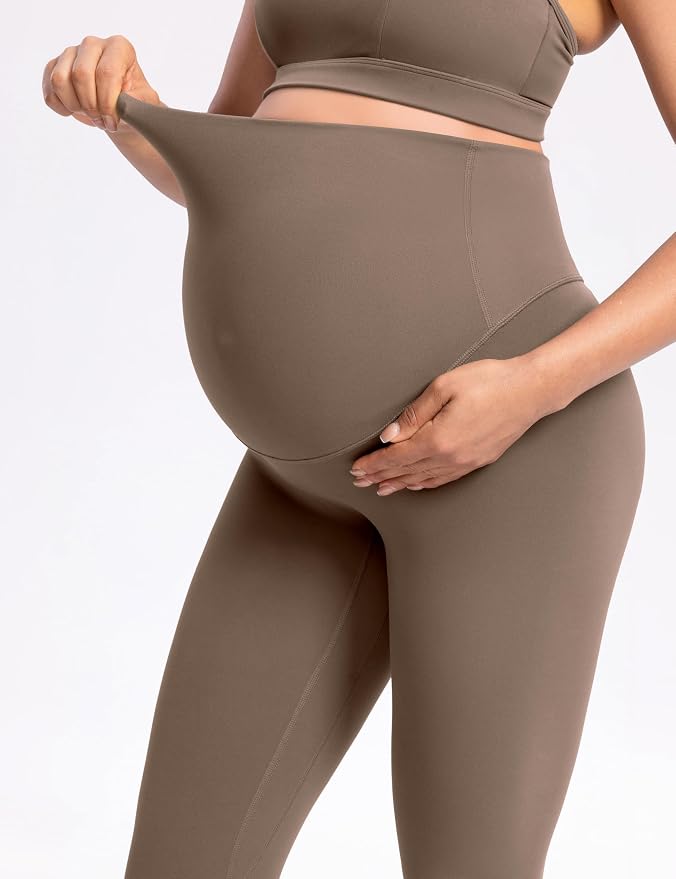 POSHDIVAH Women's Creamluxe Maternity Leggings 25"/28" Over The Belly Pregnancy - Image 5