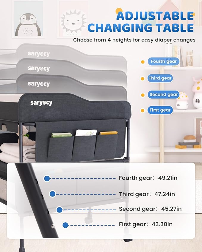 Baby Changing Table with Storage, Versatile Folding Changing Table, Baby - Image 2