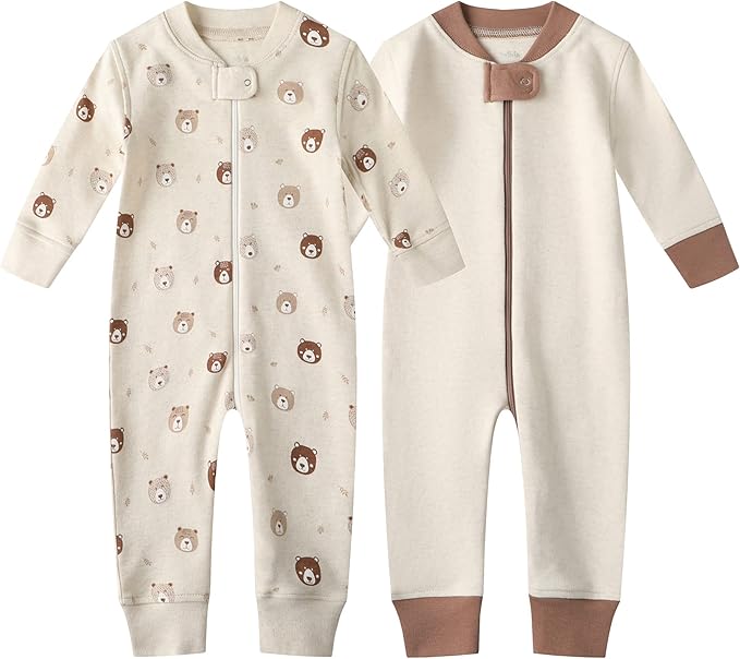 Owlivia Organic Cotton Baby Boy Girl Zip up Sleep 'N Play Pjs, Long Sleeve by Owlivia