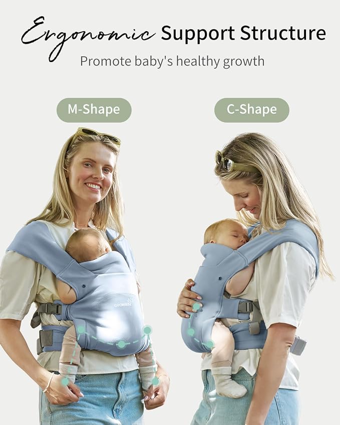 GROWNSY Baby Carrier Newborn to Toddler, Cozy Baby Wraps Carrier, Ergonomic - Image 5