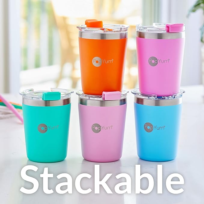 PopYum 9oz Insulated Stainless Steel Kids’ Cups - Image 7