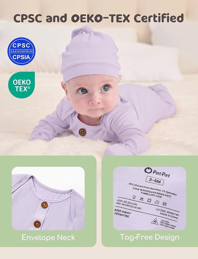 PATPAT Baby Sleeper Gown with Bamboo Viscose - Image 2