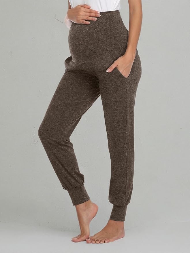 AMPOSH Women's Maternity Pants Stretchy Lounge Workout Pants Casual Loose Comfy - Image 5