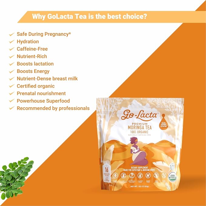 Go-Lacta Organic Moringa Tea – Increase Breast Milk Supply – Natural Lactation - Image 7