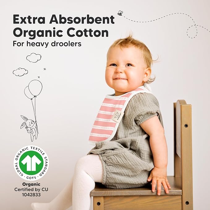 8-Pack Organic Baby Bibs for Boys, Girls - Image 5