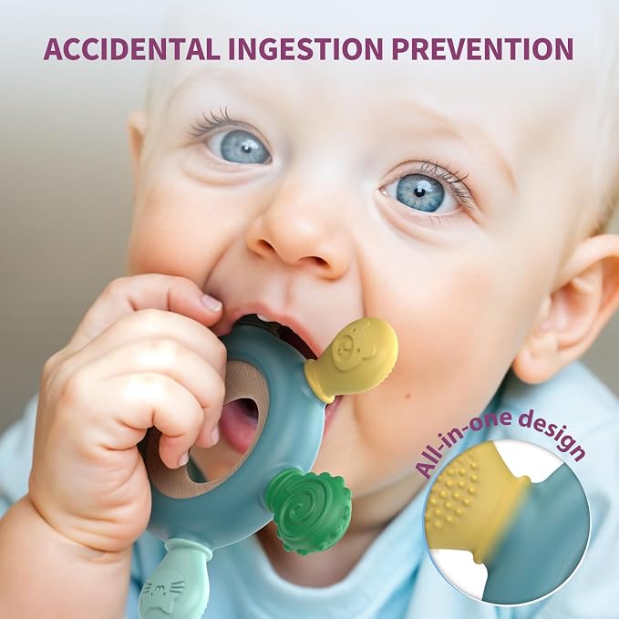 akolik Teething Toys for Babies, Baby Teethers Toy Teething Ring Silicone - Image 3