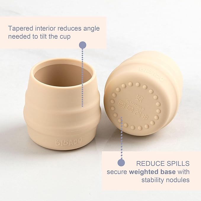 BIBaDO - Sippit Silicone Baby Cup, Fawn - Open Training Silicone Cups - Soft - Image 5