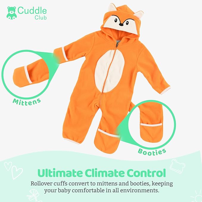 Cuddle Club Fleece Baby Bunting Bodysuit - Image 3