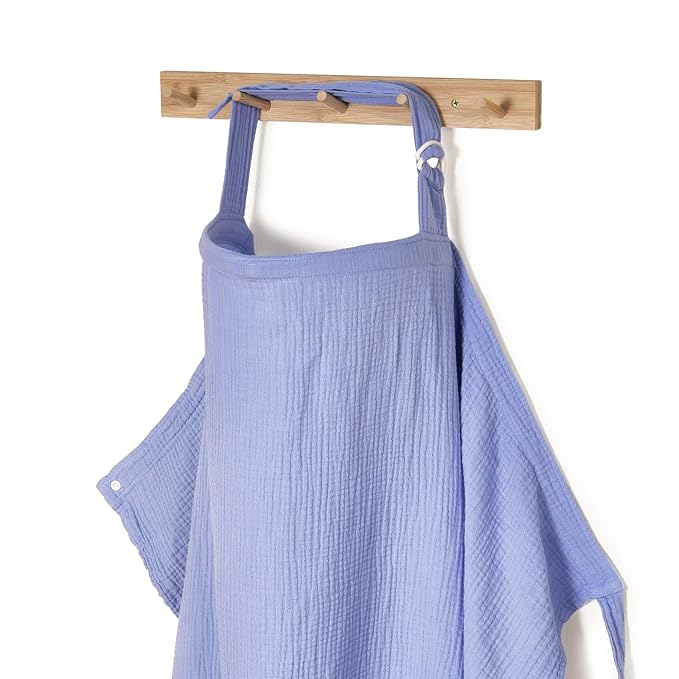 TILLYOU Muslin Nursing Cover for Baby Breastfeeding, 100% Cotton Breathable - Image 8