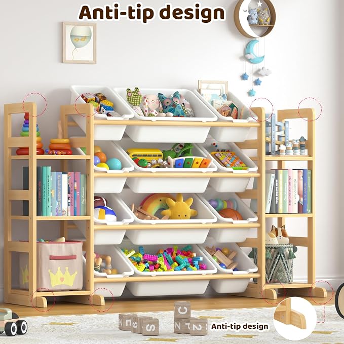 Large Toy Storage Organizer Kids Toy Organizer and Bookshelf Combo - Image 6