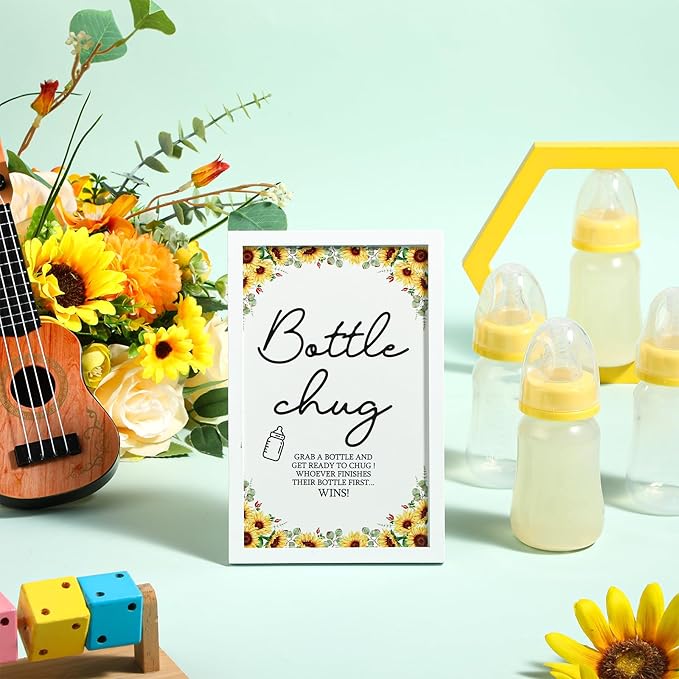 Roowest Bottle Chug Baby Shower Game Favors Including Sunflower Theme Wooden - Image 5