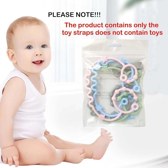 Toy Straps for Baby, RTMOK Silicone Setpacifier Clip, Applies to Car Seat Toy - Image 2