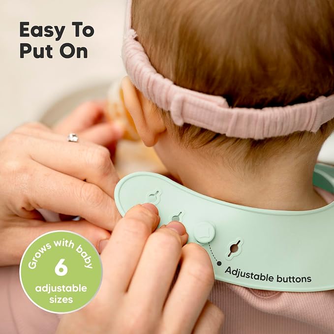 KeaBabies 2-Pack Silicone Baby Bibs - Image 5
