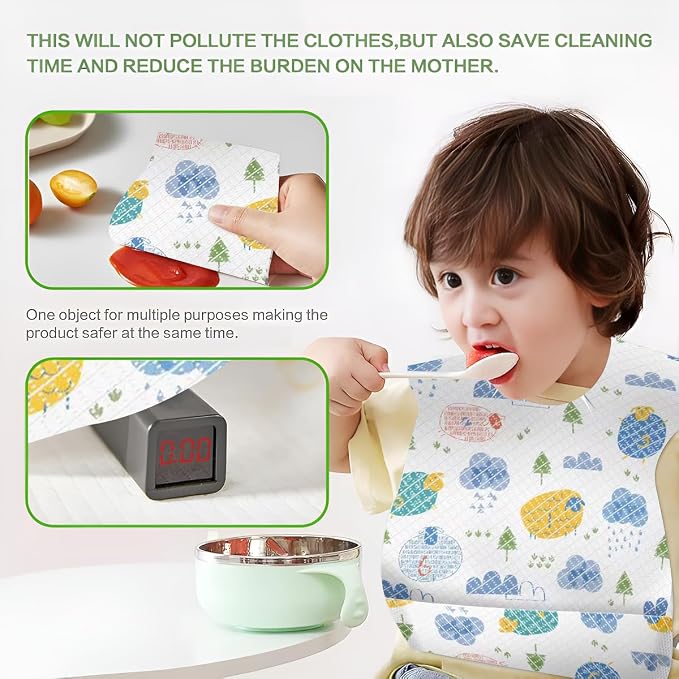 30/60pcs Baby Disposable Bibs-Individually Packaged, Leak Proof and Convenient - Image 4