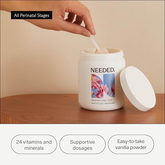 Needed. Vanilla Prenatal Multivitamin Powder & Omega-3 Bundle | Nutrient Support - Image 8