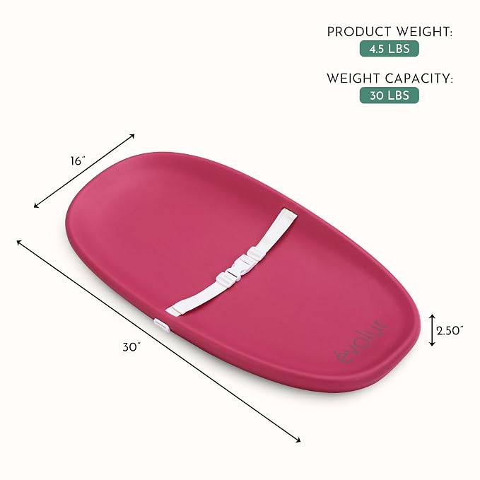 Evolur Eva Baby Changing Pad in Fuschia Pink, Lightweight and Portable Changing - Image 3
