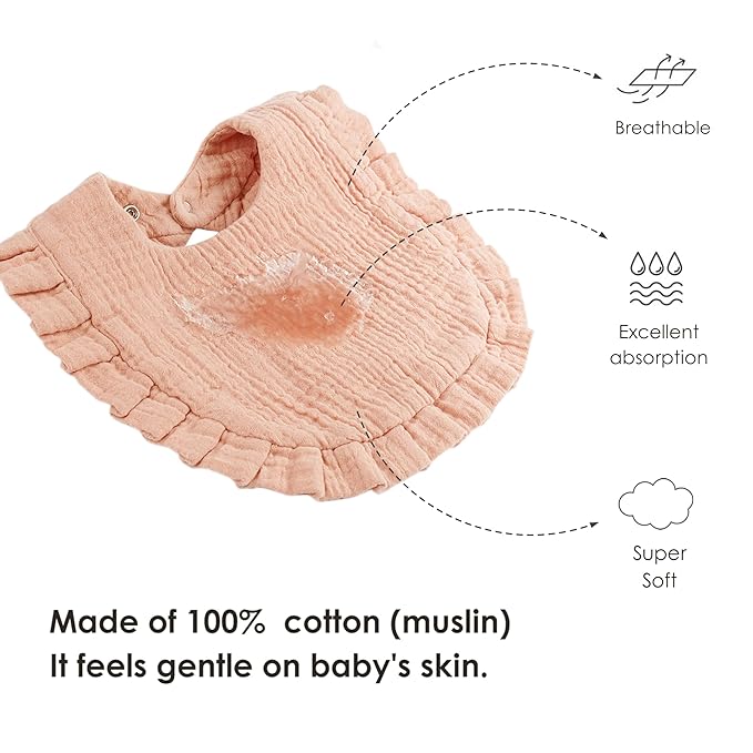 8-Pack Muslin Baby Bandana Drool Bibs - Image 2