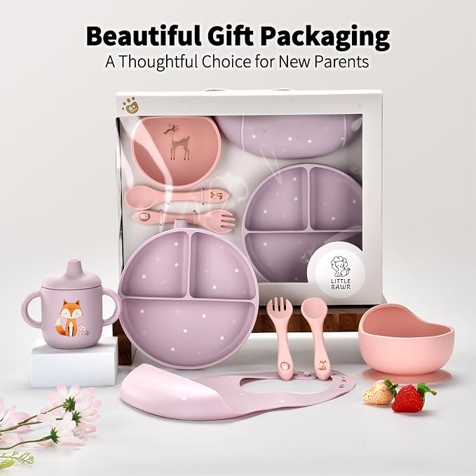 Little Rawr Baby Led Weaning Bundle, 100% Silicone Baby Feeding Set Includes - Image 7
