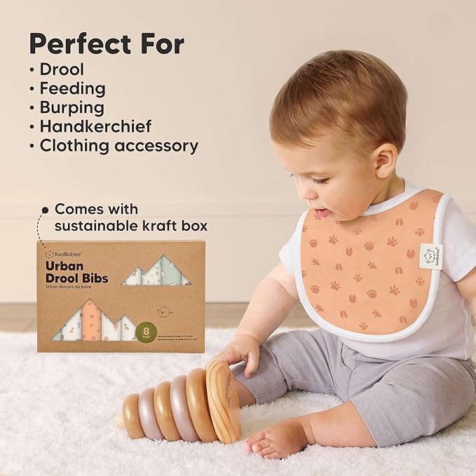 8-Pack Organic Baby Bibs for Boys, Girls - Image 7